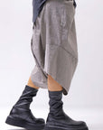 【AGL】 STRETCH LEATHER SNEAKER BOOTS MIDI STRETCH_BLACK
