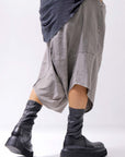【AGL】 STRETCH LEATHER SNEAKER BOOTS MIDI STRETCH_BLACK