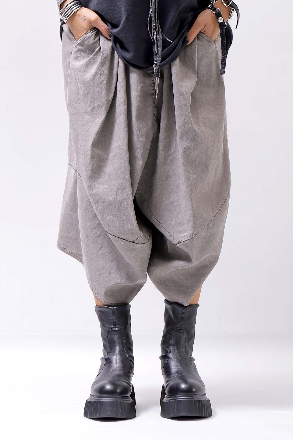 【AGL】 STRETCH LEATHER SNEAKER BOOTS MIDI STRETCH