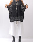 【NOSTRASANTISSIMA】 STRETCH COTTON LACY COVER TANK TOP C152_BLACK