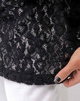 【NOSTRASANTISSIMA】 STRETCH COTTON LACY COVER TANK TOP C152_BLACK