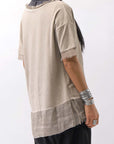 【sanctamuerte】 STRETCH COTTON & VISCOSE SILK TEE SM87_SAND SHELL