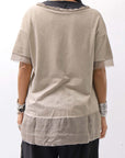 【sanctamuerte】 STRETCH COTTON & VISCOSE SILK TEE SM87_SAND SHELL