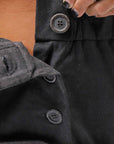 【studio b3】 UNSEX WRINKLE LINEN&COTTON BOX SARROUEL PANTS RBB1974_FADE BLACK