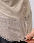 【sanctamuerte】 STRETCH COTTON & VISCOSE SILK TEE SM87_SAND SHELL