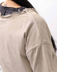 【sanctamuerte】 STRETCH COTTON & VISCOSE SILK TEE SM87_SAND SHELL