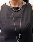 【Primordial is Primitive】 BACK CROSSED TANK TOP 413LS_BLACK