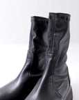 【AGL】 STRETCH LEATHER SNEAKER BOOTS MIDI STRETCH_BLACK