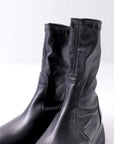 【AGL】 STRETCH LEATHER SNEAKER BOOTS MIDI STRETCH_BLACK