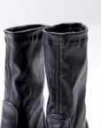 【AGL】 STRETCH LEATHER SNEAKER BOOTS MIDI STRETCH_BLACK