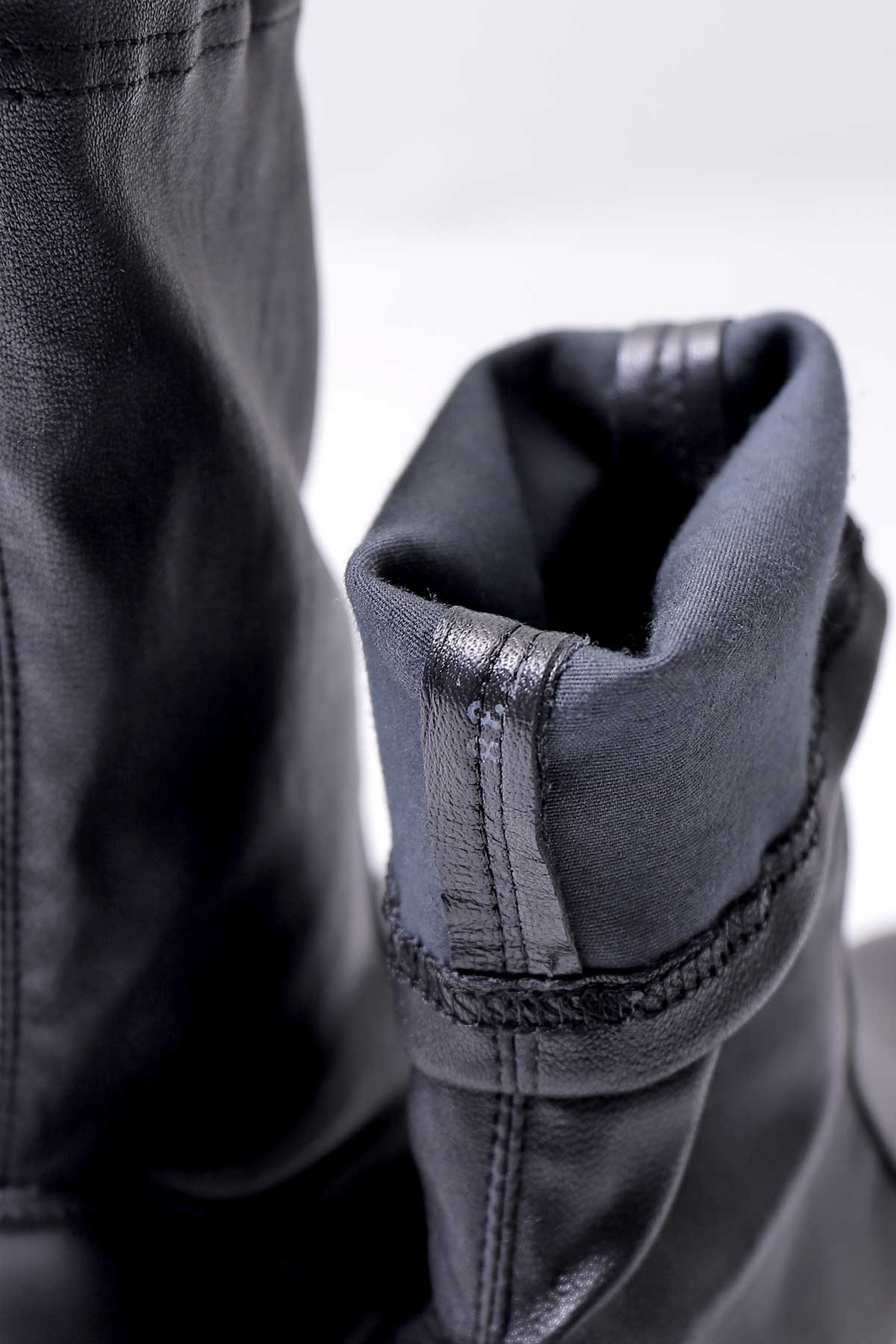 【AGL】 STRETCH LEATHER SNEAKER BOOTS MIDI STRETCH