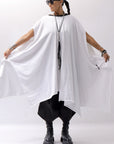 【Primordial is Primitive】 ASYMMETRY OVERSIZED COTTON LONG TOP 100RO_WHITE