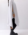 【Primordial is Primitive】 ASYMMETRY OVERSIZED COTTON LONG TOP 100RO_WHITE