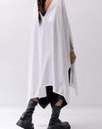 【Primordial is Primitive】 ASYMMETRY OVERSIZED COTTON LONG TOP 100RO_WHITE