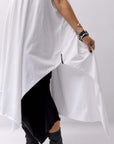 【Primordial is Primitive】 ASYMMETRY OVERSIZED COTTON LONG TOP 100RO_WHITE
