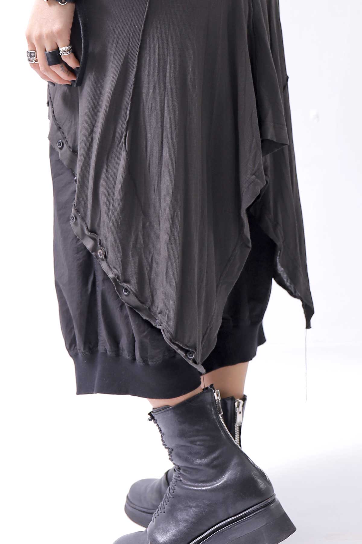 【RUNDHOLZ】 RIB COTTON PENGUIN BUTTON LONG TOP 234 0904_LAVA