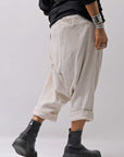 【studio b3】 UNSEX WRINKLE LINEN&COTTON BOX SARROUEL PANTS RBB1974_MILK