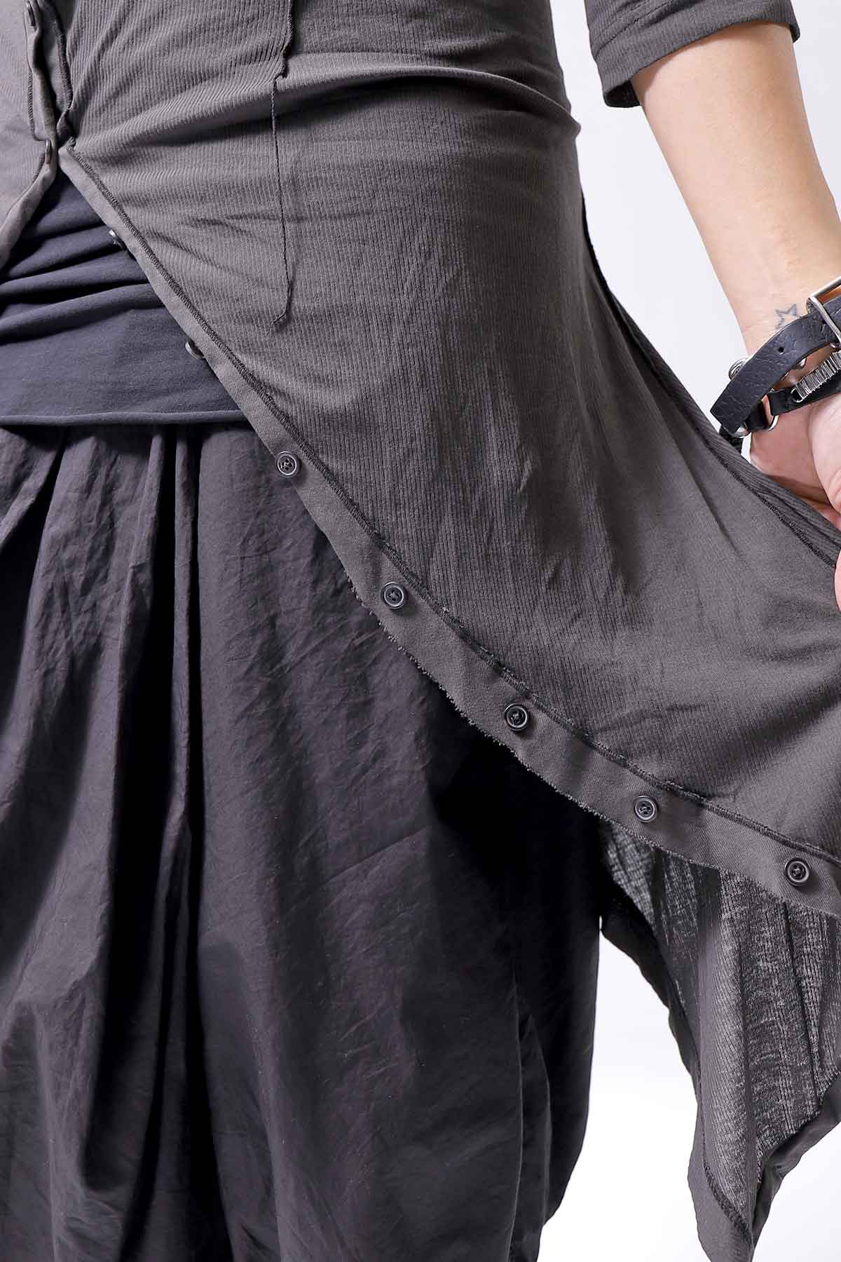 【RUNDHOLZ】 RIB COTTON PENGUIN BUTTON LONG TOP 234 0904_LAVA