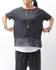 【sanctamuerte】 STRETCH COTTON & VISCOSE SILK TEE SM87_STRETCH COTTON & VISCOSE SILK TEE SM87_BLACK