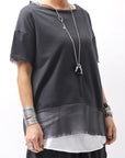 【sanctamuerte】 STRETCH COTTON & VISCOSE SILK TEE SM87_STRETCH COTTON & VISCOSE SILK TEE SM87_BLACK