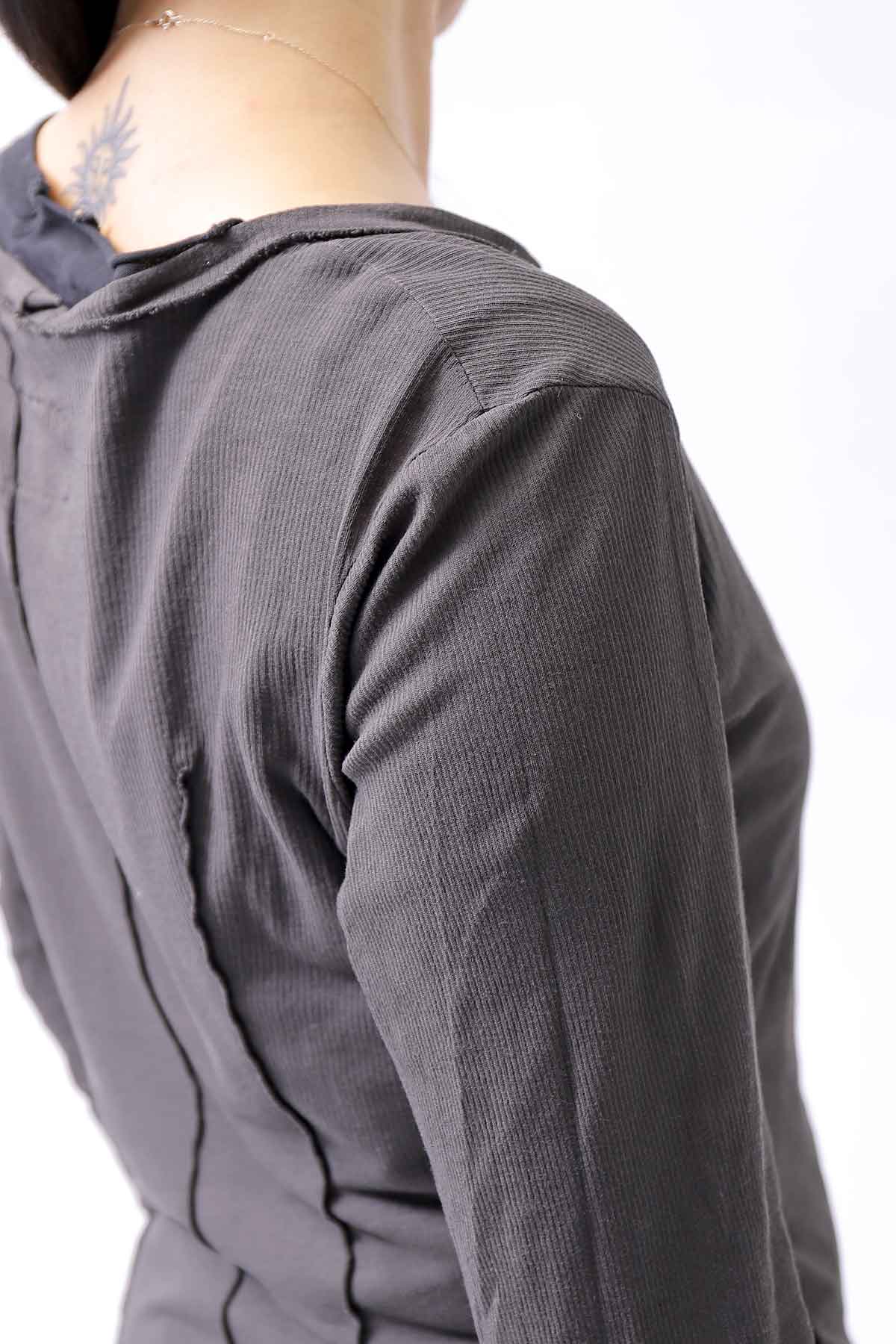 【RUNDHOLZ】 RIB COTTON PENGUIN BUTTON LONG TOP 234 0904_LAVA