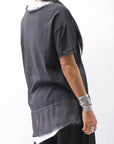 【sanctamuerte】 STRETCH COTTON & VISCOSE SILK TEE SM87_STRETCH COTTON & VISCOSE SILK TEE SM87_BLACK