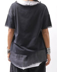 【sanctamuerte】 STRETCH COTTON & VISCOSE SILK TEE SM87_STRETCH COTTON & VISCOSE SILK TEE SM87_BLACK
