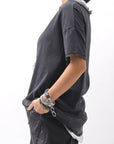 【sanctamuerte】 STRETCH COTTON & VISCOSE SILK TEE SM87_STRETCH COTTON & VISCOSE SILK TEE SM87_BLACK