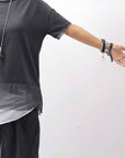 【sanctamuerte】 STRETCH COTTON & VISCOSE SILK TEE SM87_STRETCH COTTON & VISCOSE SILK TEE SM87_BLACK