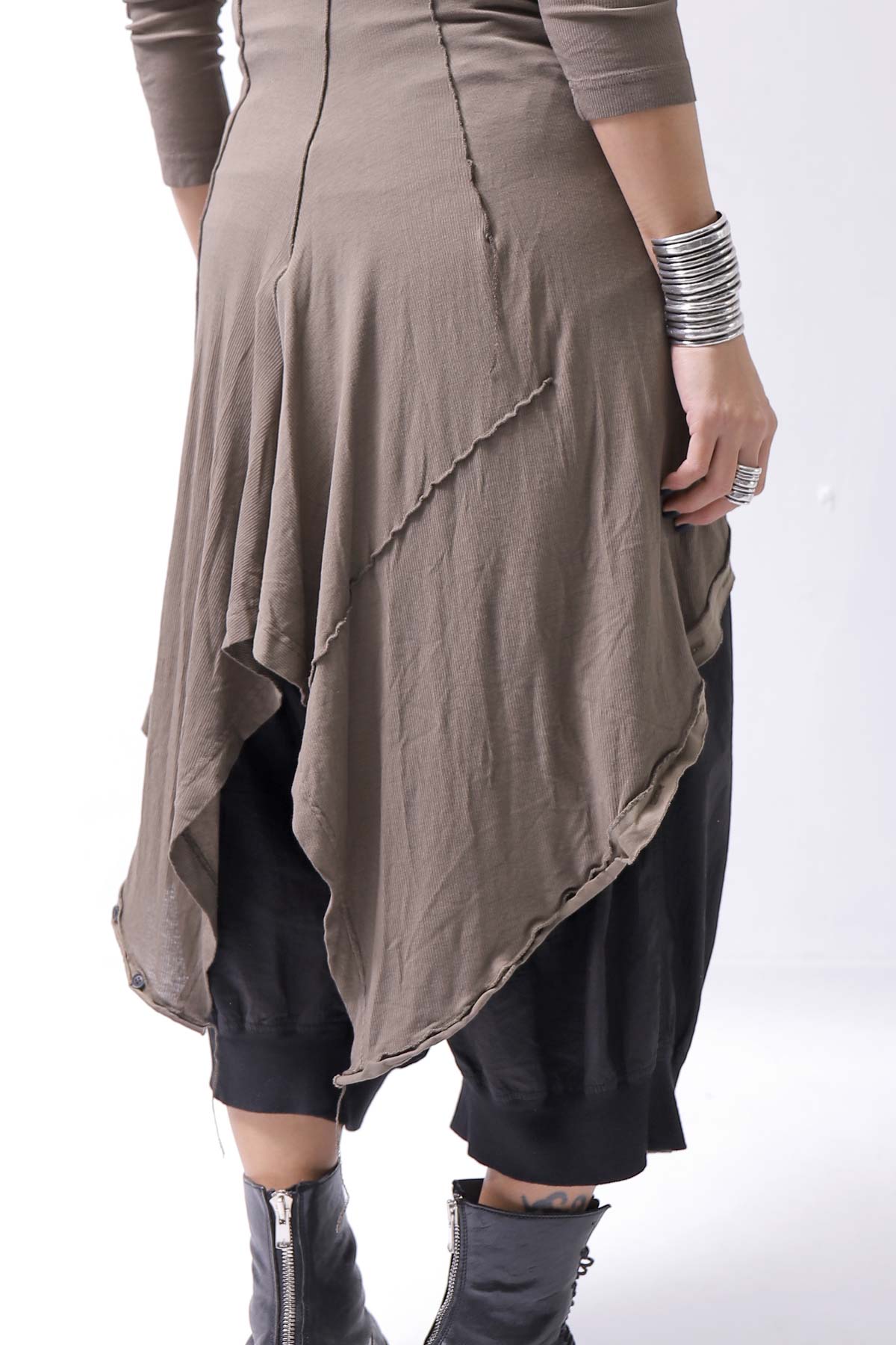 【RUNDHOLZ】 RIB COTTON PENGUIN BUTTON LONG TOP 234 0904_DUNE