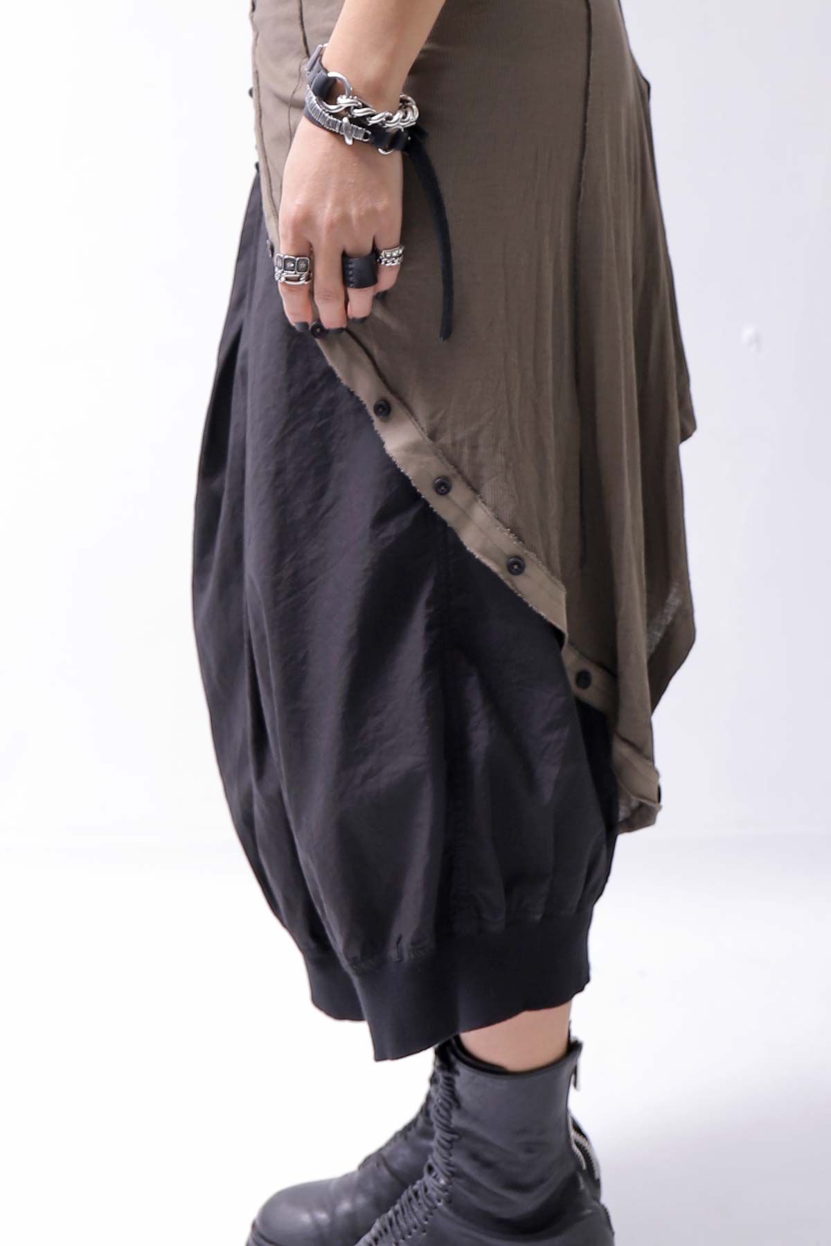 【RUNDHOLZ】 RIB COTTON PENGUIN BUTTON LONG TOP 234 0904_DUNE