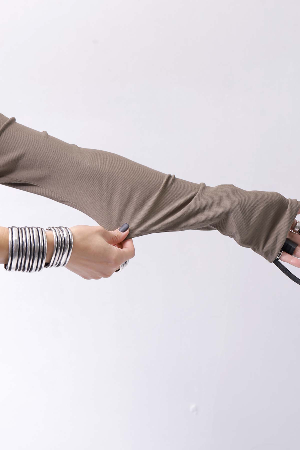 【RUNDHOLZ】 RIB COTTON PENGUIN BUTTON LONG TOP 234 0904_DUNE