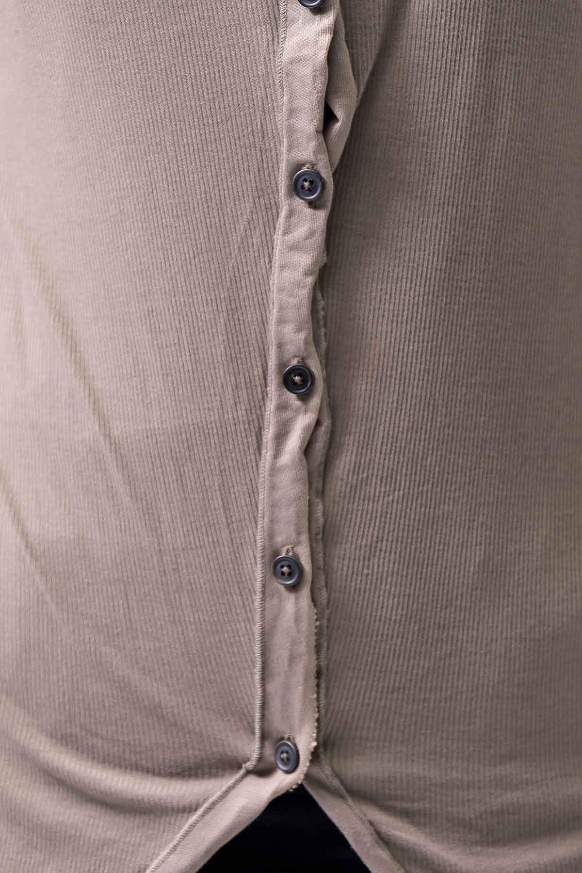 【RUNDHOLZ】 RIB COTTON PENGUIN BUTTON LONG TOP 234 0904_DUNE