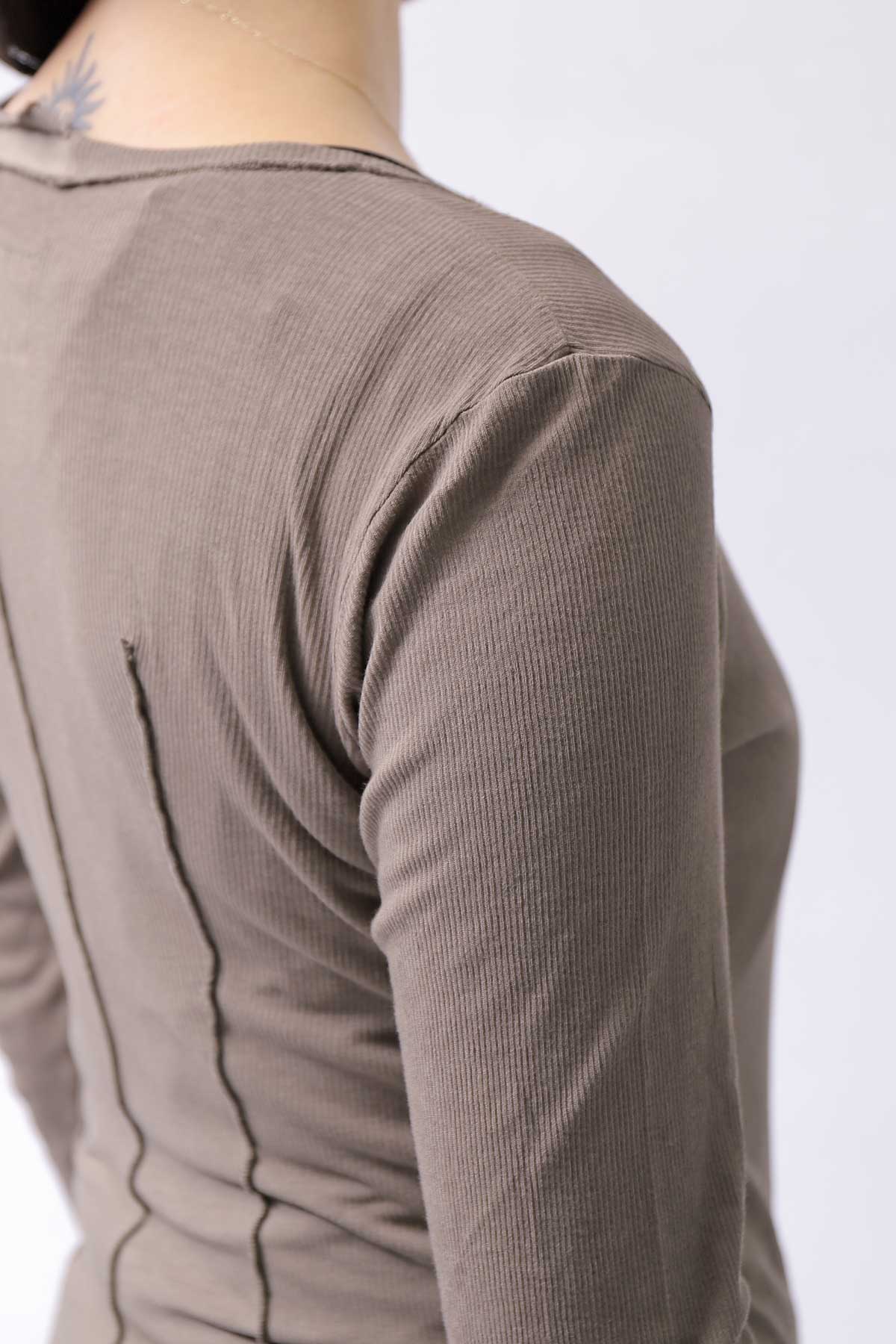 【RUNDHOLZ】 RIB COTTON PENGUIN BUTTON LONG TOP 234 0904_DUNE