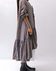 【RUNDHOLZ】 COTTON CHIFFON SHIRT DRESS _AMBER FOG