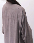 【RUNDHOLZ】 COTTON CHIFFON SHIRT DRESS _AMBER FOG