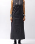 【Primordial is Primitive】 BACK CROSSED TANK DRESS 412LS_BLACK