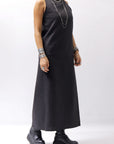 【Primordial is Primitive】 BACK CROSSED TANK DRESS 412LS_BLACK
