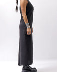【Primordial is Primitive】 BACK CROSSED TANK DRESS 412LS_BLACK
