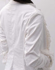 【RUNDHOLZ】 GRUNGE COTTON LACE & STRETCH JACKET _SEAFOAM FOG