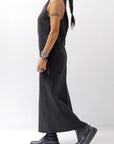 【Primordial is Primitive】 BACK CROSSED TANK DRESS 412LS_BLACK