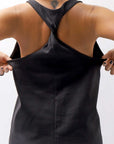 【Primordial is Primitive】 BACK CROSSED TANK DRESS 412LS_BLACK