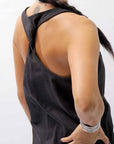 【Primordial is Primitive】 BACK CROSSED TANK DRESS 412LS_BLACK