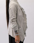 【RUNDHOLZ】 GRUNGE COTTON LACE & STRETCH JACKET _LINEN FOG