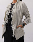 【RUNDHOLZ】 GRUNGE COTTON LACE & STRETCH JACKET _LINEN FOG