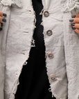 【RUNDHOLZ】 GRUNGE COTTON LACE & STRETCH JACKET _LINEN FOG