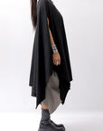 【Primordial is Primitive】 ASYMMETRY OVERSIZED COTTON LONG TOP 100RO_BLACK