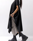 【Primordial is Primitive】 ASYMMETRY OVERSIZED COTTON LONG TOP 100RO_BLACK