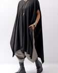 【Primordial is Primitive】 ASYMMETRY OVERSIZED COTTON LONG TOP 100RO_BLACK