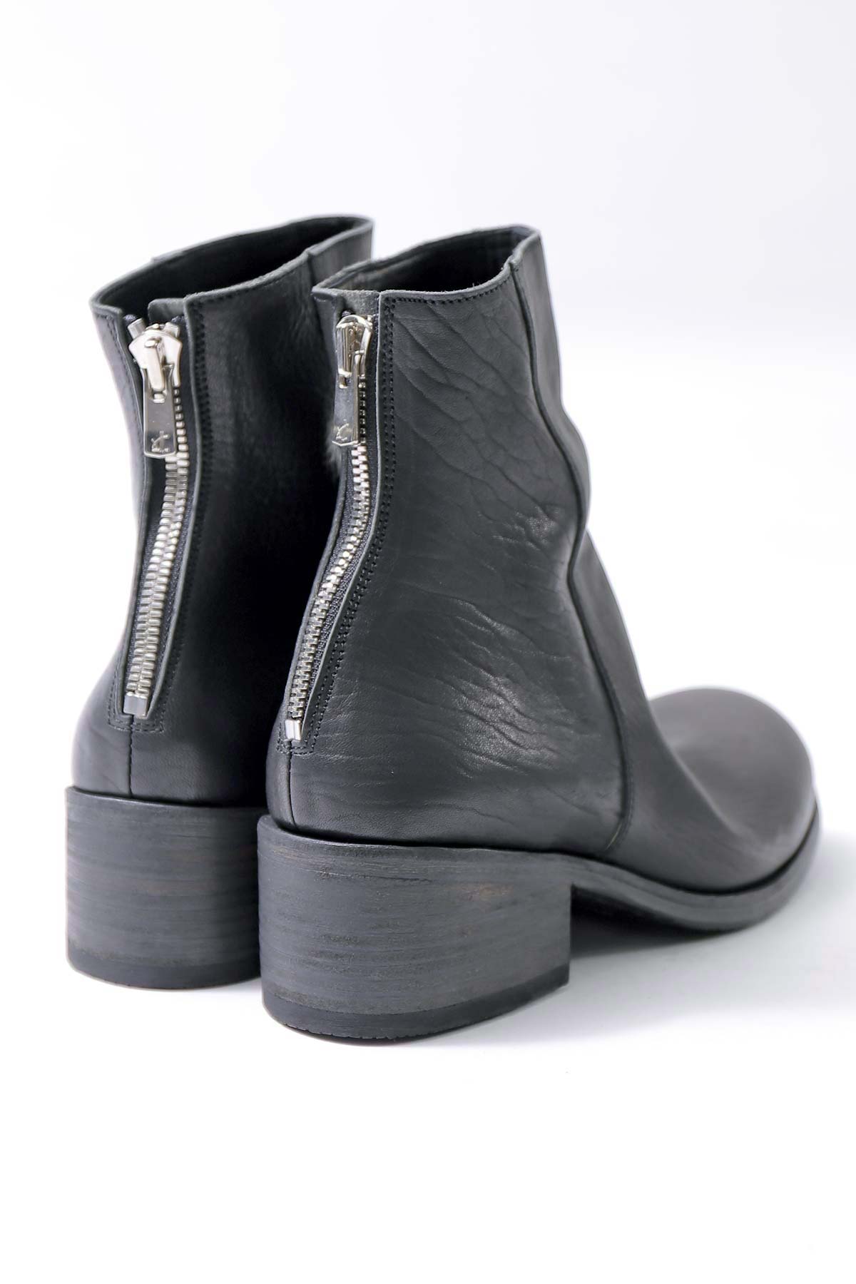 【Portaille】 HORSE LEATHER ANKLE BOOTS PQ05_BLACK